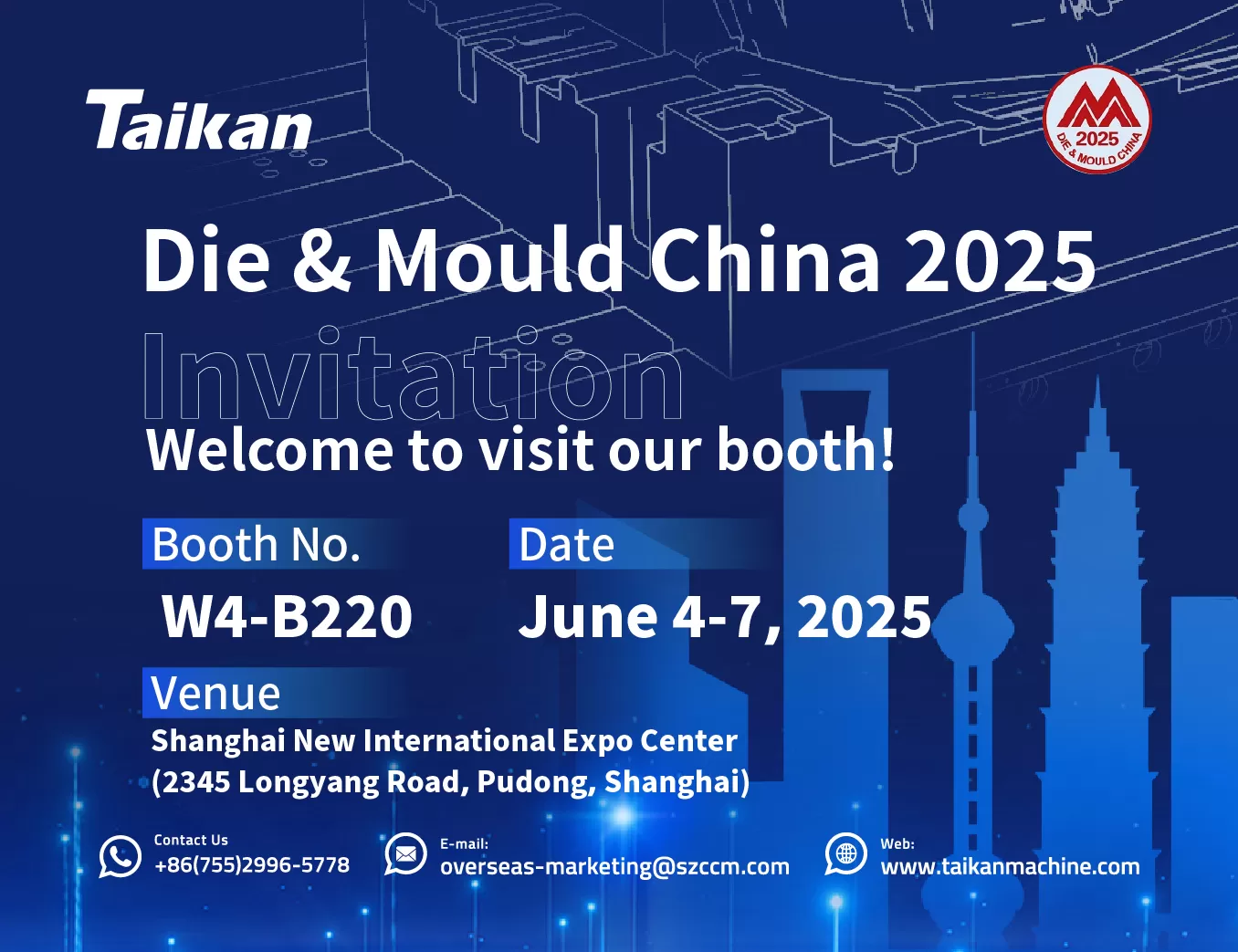 Thư Mời | khuôn mẫu & khuôn mẫu Trung Quốc 2025 | Chân Thành mời bạn ghé thăm taikan